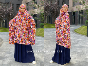 Floral franch khimar with stylish print