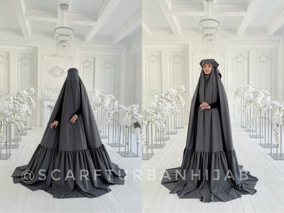 Gray not shiny Afghan burqa cape