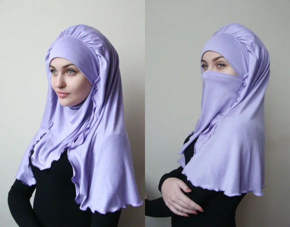 Transformer voluminous lilac barbe hijab niqab