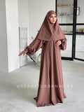 Elegant mocco maxi dress with khimar