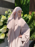 Light beige Jilbab suit with skirt, summer Khimar,