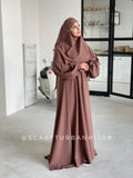 Elegant mocco maxi dress with khimar