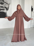 Elegant mocco maxi dress with khimar