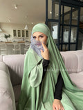 Warm apple green Afghan burqa cape