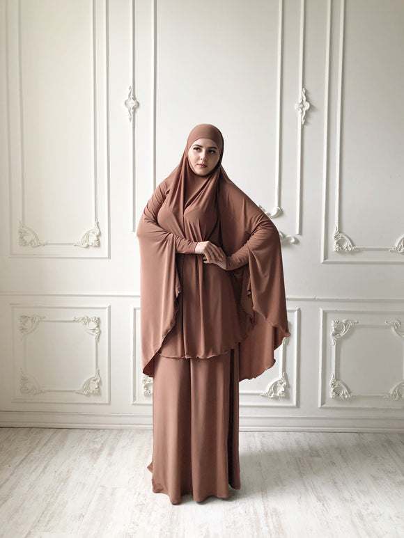 Light brown khimar ready to ship, just khimar