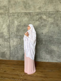 White Khimar niqab transformer with roses print