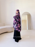Elegant dark floral khimar, franch jilbab , islamic clothing