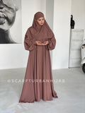 Elegant mocco maxi dress with khimar