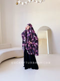 Elegant dark floral khimar, franch jilbab , islamic clothing