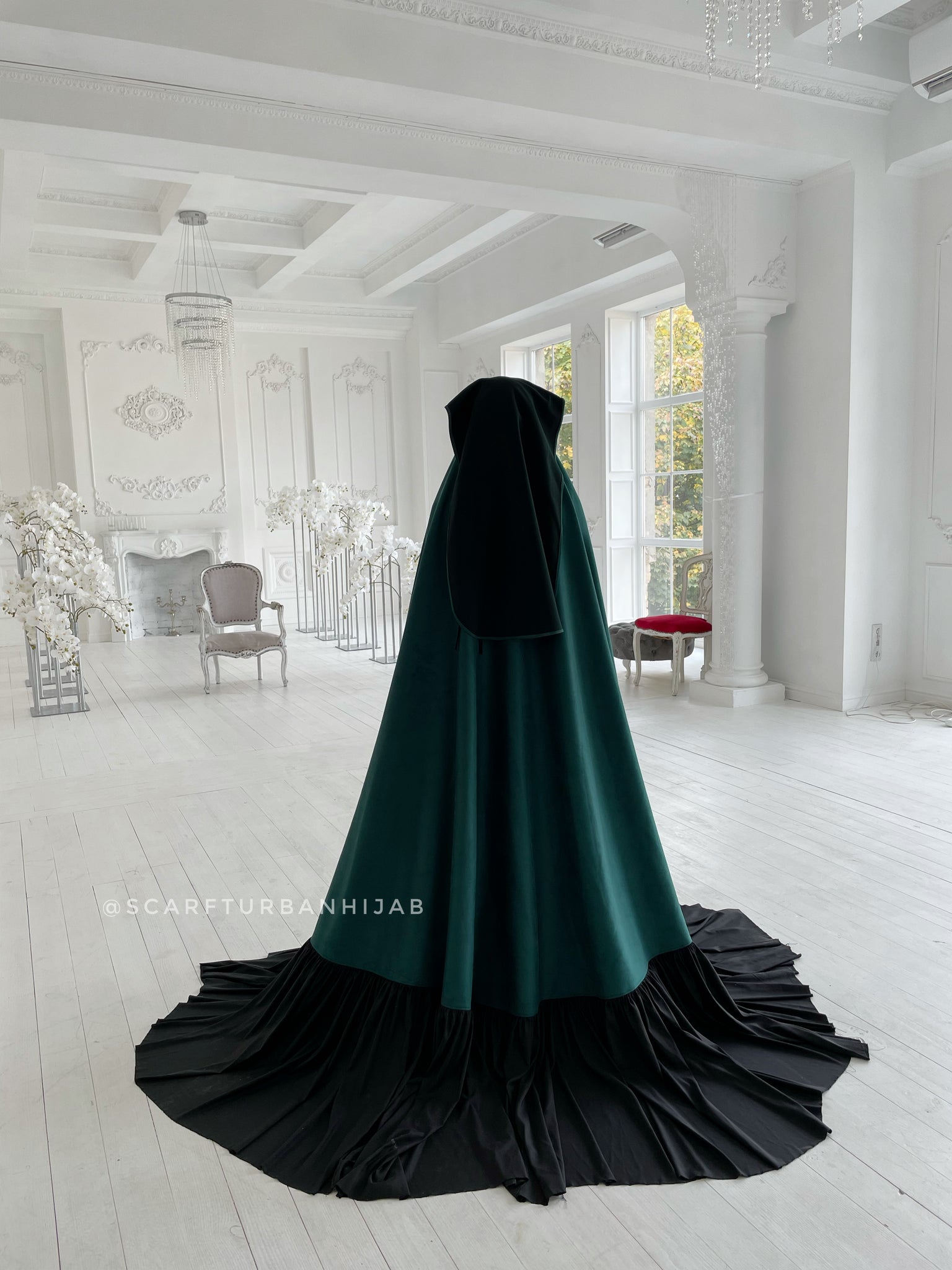 Emerald green Suede Afghan burqa cape ScarfTurbanHijab Emerald green Suede Afghan burqa cape ScarfTurbanHijab