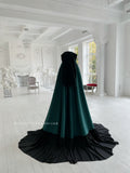 Emerald green Suede Afghan burqa cape