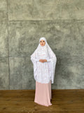 White Khimar niqab transformer with roses print