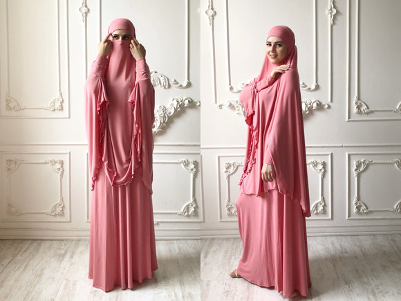Peach khimar ready to ship, just khimar